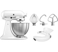 KitchenAid 4,3 L 5K45SS Classic Robot de cuisine Set 1 + protection contre les éclaboussures, Couleur:Blanc