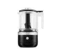 KitchenAid 5KFCB519EBM Hachoir Électrique 1.19L Noir, 24W, Batterie Lithium-Ion 2h Charge, 2 Vitesses, Lame Acier Inox, Bol Plastique, 140x168x264mm