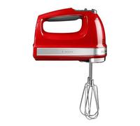 KitchenAid 5KHM9212BER Batteur à main à 9 vitesses, moteur CC puissant, avec 5 accessoires en acier inoxydable (batteurs, fouet, crochets pétrisseurs, tige de mélange) et sac de rangement, rouge