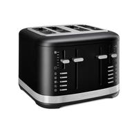 KitchenAid 5KMT4109EBM Grille-pain pour 4 tranches, commande manuelle, 7 niveaux de brunissement, fentes extra larges (3,2 cm), boîtier entièrement en métal, fonction décongélation, bagel et