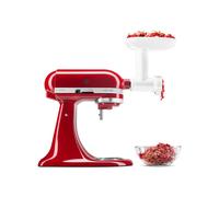 KitchenAid 5KSMFGA Hachoir à Aliments Blanc, Corps en Plastique et Acier Inoxydable, Compatible Lave-Vaisselle, Inclut Râpe, Quantité 1