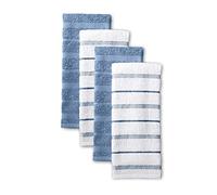 KitchenAid Albany Lot de 4 torchons de Cuisine, 40,6 x 66 cm, Velours Bleu/Blanc