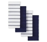 KitchenAid Albany Lot de 4 torchons de Cuisine Bleu Cobalt/Blanc 40 x 66 cm