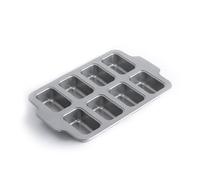 KitchenAid Bakeware Acier Aluminisé Sans PFAS Antiadhésif 8 Moules Mini Plateaux à Gâteaux, Va au Four, Va au Lave-Vaisselle, Gris