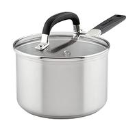 KitchenAid Casserole en acier inoxydable avec marques de mesure et couvercle, 2 litres, acier inoxydable brossé