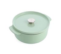 KitchenAid Cast Iron Cocotte en Fonte Émaillée avec Couvercle, Ø 26cm, Ronde, 5,2L, 6kg, Haute Qualité & Durable, Saisir, Frire,Sans PFAS, Induction, Poignée Ergonomique, Au four à 260°C, Pistache