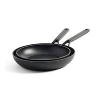 KitchenAid Classic Forged Aluminium Ensemble de poêles à frire en céramique antiadhésive anodisée dure, sans PFAS, 24 cm et 28 cm, pour induction, four et lave-vaisselle, noir.