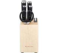 Kitchenaid classic set de 6 couteaux avec bloc, sharp high-carbon japanese steel kitchen knives et birch holder