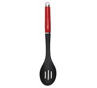 KitchenAid - Cuillère de Cuisine à Trous en Silicone et Inox, 15 cm - Couleur Rouge Cerise et Noir