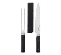 KitchenAid Ensemble de découpe 2 pièces, comprenant une fourchette et un couteau de découpe avec lames en acier inoxydable, manches ergonomiques noir mat, lavable au lave-vaisselle