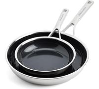 KitchenAid - Ensemble de poêles à frire en acier inoxydable multiplis 20 cm + 28 cm