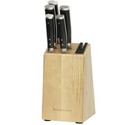 KitchenAid Gourmet Ensemble de 5 couteaux en acier japonais avec aiguiseur et bloc en bois de bouleau