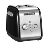 KitchenAid Grille-Pain 2 Tranches, Fentes Extra-Larges Bagels & Pain Artisan, 7 Niveaux de Brunissage, Fonctions Bagel/Décongélation/Réchauffage/Maintien Chaud 3 min, Corps Métal, Onyx Black