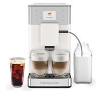 KitchenAid KF3 Machine à café automatique 5KES8453 avec fonction café glacé, broyeur IntelliGrind, système AutoMilk, 15 recettes et plus de recettes, écran couleur 6 cm, 15-18 bars, blanc porcelaine