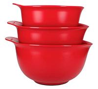 KitchenAid - Kit de 3 Bols Mélangeurs en Plastique, 2.4 L, 3.3 L et 4.3 L - Couleur Rouge Cerise