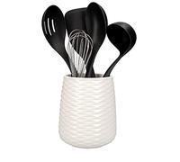 KitchenAid - Kit de 5 Ustensiles de Cuisine Anti-Adhérents et Pot de Rangement en Porcelaine