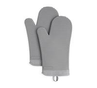 KitchenAid Kitchen Aid Ensemble de Gants de Cuisine en Silicone Souple nervuré Gris 17,8 x 33 cm