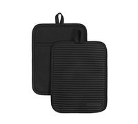 KitchenAid Kitchen Aid Lot de maniques en Silicone Souple nervuré, 17,8 x 22,9 cm, Noir Onyx