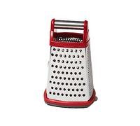 KitchenAid KN300OSERA Gourmet Râpe à 4 côtés en acier inoxydable pour râpe fine, moyenne et grossière, trancher, récipient de rangement amovible de 3 tasses et marquages de mesure, passe au