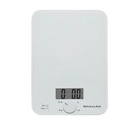 KitchenAid KQ914WH Glass Surface 11 Pound Capacity Digital Kitchen and Food Scale, Scale for Food Ounces and Grams, Dry and Liquid Ingredients, White