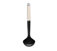 KitchenAid - Louche de Cuisine en Inox et Nylon, Anti-Adhésif, 35 cm - Couleur Blanc Amande et Noir