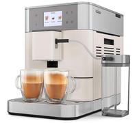 KitchenAid Machine à Café Grain KF7-20 Boissons Porcelaine | Du grain à la tasse avec double distributeur : deux tasses à la fois ; écran tactile, mousseur à lait, très silencieuse