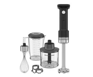 Kitchenaid Mixeur plongeant sans fil - Go Cordless - Mixeur plongeant portable avec récipient mélangeur de 700 ml - Blender puissant - Protecteur antirayure - Sans batterie - Noir
