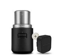 Kitchenaid Moulin à café portable sans fil - Go Cordless - Bol de 113g - Suffisant pour 12 tasses - Commande tactile - Lame inox - Sans BPA - Avec batterie - Noir