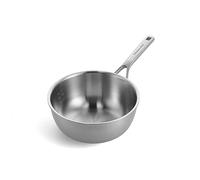 KitchenAid Multi-Ply Stainless Steel Casserole en céramique antiadhésive en acier inoxydable sans PFAS, 24cm/3,1 litres, Induction, Multi Clad, Silver
