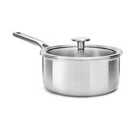 KitchenAid MultiPly 3PLY Cocotte en Acier Inoxydable Sans PFAS avec Couvercle en Verre, 18 cm/2,13 L, Triply, Multiclad, Induction, Va au four jusqu'à 220°C, Lave-Vaisselle, Argent
