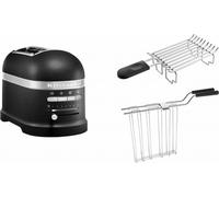 KitchenAid Paquet 1, Grille-pain + support à petits pains Artisan 5KMT2204, Couleur:Fonte noire