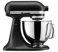 KitchenAid Robot Pâtissier - Artisan - Robot cuisine multifonctions à tête inclinable - Batteur avec 3 accessoires et Bol inox de 4,8 L - Noir réglisé