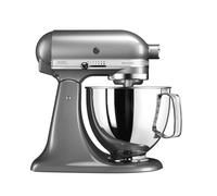 KitchenAid Robot Pâtissier - Artisan - Robot cuisine multifonctions à tête inclinable - Batteur avec 3 accessoires et Bol inox de 4,8 L - Gris argent