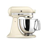 KitchenAid Robot Pâtissier I Artisan I Robot cuisine multifonctions à tête inclinable I Avec 4 accessoires I Bol de 4,8L | Crème