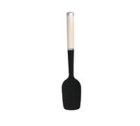 KitchenAid - Spatule de Cuisine Plate en Silicone et Inox, Tête Souple Résistante à la Chaleur - Couleur Blanc Amande
