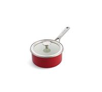 KitchenAid Steel Core Enamel Casserole de 16 cm/1,3 litre avec couvercle, émail d'origine allemande, pour four à induction, Rouge Empire