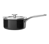 KitchenAid Steel Core Enamel Casserole de 18 cm/2 litre avec couvercle, émail d'origine allemande, pour four à induction, Noir Onyx