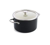 KitchenAid Steel Core Enamel Casserole de 24 cm/6 litres avec couvercle, émail d'ingénierie allemande, induction, allant au four, Noir onyx