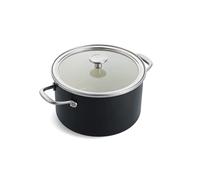 KitchenAid Steel Core Enamel Casserole de 24 cm/6 litres avec couvercle, émail d'ingénierie allemande, induction, allant au four, Noir mat