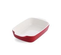 KitchenAid Stoneware Plat à Four Rectangulaire Antiadhésif en Céramique avec Couvercle en Bambou, 20 cm/0,9L, sans PFAS, Gain de Place, Va au four jusqu'à 260°C, Va au Lave-Vaisselle, Empire Rouge