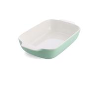 KitchenAid Stoneware Plat à Four Rectangulaire Antiadhésif en Céramique avec Couvercle en Bambou, 32 cm/3,8L, sans PFAS, Gain de Place, Va au four jusqu'à 260°C, Va au Lave-Vaisselle, Pistache