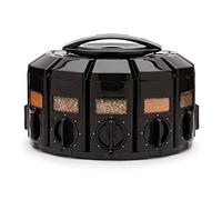KitchenArt Select-A-Spice Carrousel à épices à mesure automatique 12 compartiments Noir 22,2 x 22,2 x 15,2 cm