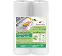 KitchenBoss Lot de 2 rouleaux de sacs d'emballage sous vide 28 cm x 600 m | Rouleau de joint d'étanchéité pour machine sous vide pour machine à emballer sous vide, grands sacs d'étanchéité sous vide