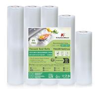 KitchenBoss Rouleau Sous Vide Alimentaire：5 Rouleaux Sac Sous Vide Alimentaire, 28x3/20x1/15x1/300 cm, Film Sous Vide Alimentaire Convient à l'Appareil Sous Vide