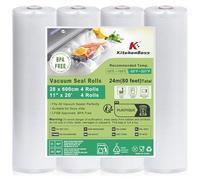 KitchenBoss Rouleau Sous Vide Alimentaire, Sac Sous Vide Alimentaire 28 x 600 cm, 4 rouleaux