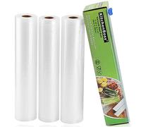 KitchenBoss Sac Sous Vide Alimentaire, 3 Rouleaux 28cmx500cm, Rouleau Sous Vide Alimentaire, Rouleaux Sous Vide pour Aliments