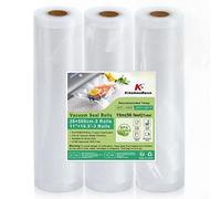 KitchenBoss Sac Sous Vide Alimentaire:Rouleau Sous Vide Alimentaire Convient à L'appareil de Mise Sous Vide, Sacs Sous Vide Gaufrés sans BPA, Sachet Sous Vide Alimentaire, 3 Rouleaux 28x500cm