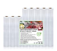 KitchenBoss Sac Sous vide Alimentaire：Rouleau Sous Vide Alimentaire sans BPA pour Appareil Sous Vide, Film Sous Vide Alimentaire, 20x3/28x5/x300cm 8 Rouleaux, Sac Congelation Sous Vide Gaufré