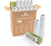 KitchenBoss Sacs Sous Vide Alimentaire 20 Rouleaux avec 2 Boîtes de Coupe：Rouleau Sous Vide Alimentaire 20 x 300 cm (10) + 28 x 300 cm (10), pour Machine Sous Vide et Cuiseurs Sous Vide