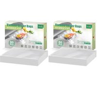 KitchenBoss Sacs Sous Vide Alimentaire 20x30cm 80 Sachets：Sacs de Conservation Sous Vide Alimentaire pour les Machines Sous Vide et Cuisson Sous Vide, Sachet Sous Vide Alimentaire 175 µm (Lot de 2)